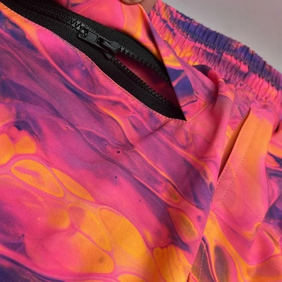 Papi Vibrant Orange and Purple Swim Trunks/ S-XL - Picture 5 of 11